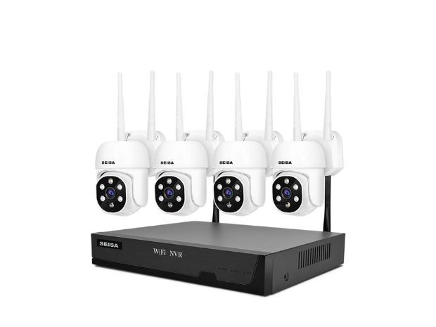 &u+ KIT DE SEGURIDAD NVR INALAMBRICO HD + 4 CAMARAS WIFI EXTERIOR